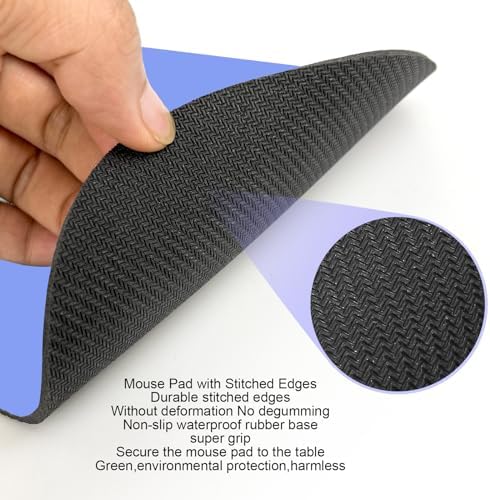 Small Mouse Pad 6 x 7 Inch, Blue Color, Oval Mini Mouse Pad with Non-Slip Rubber Base, Waterproof Compact Mouse Mat for Laptop Computer Wireless Mouse Keyboard Tray Home Office Travel