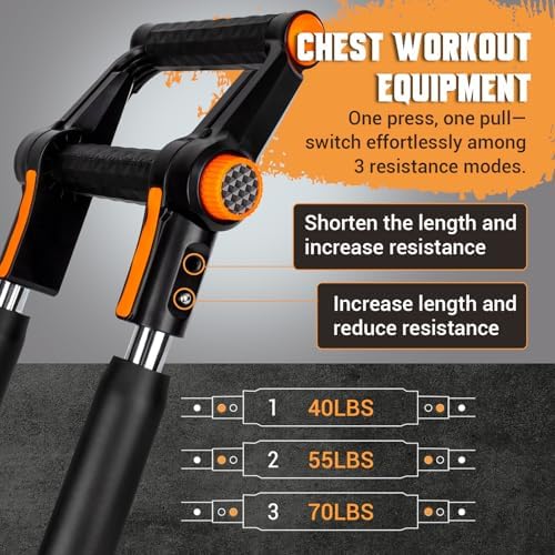 Twister Arm Trainer, 3 in 1 Adjustable Chest Trainer for Men with Poster & Storage Bag, Multifunctional Push up Bar, Home Gym Chest Workout Equipment for Arm Strengthening Chest Builder