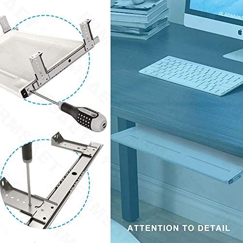 FRMSAET Under Desk Keyboard Drawer Multipurpose Tray Pencil Drawer - Grey