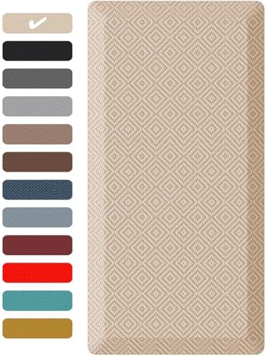 Ophanie Kitchen Mats for Floor,3/4 inch Thick,20x48 Anti Fatigue Cushioned Mat,Kitchen Rugs,Waterproof,Comfort Ergonomic Standing Mat for Office,Home,Sink with 99+ Pairs of Anti-Slip Bottom Ridges