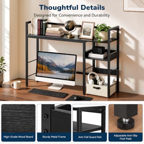 Desk Shelf, 38.6" Desk Hutch for Computer Monitor, Black
