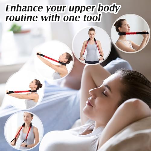 Shappy 2 Pcs Neck Stretcher Exerciser Cervical Traction Device 20-25lb, 30-35lb Neck Chiropractor Pull Device Portable Traction Exerciser for Home Office Workout Use, Durable and Comfortable