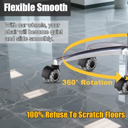 Office Chair Wheels 2" Roller Blade Rubber Chair Casters Replacement