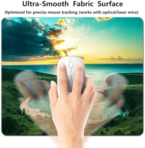 9.5x7.9 Inch Office/Gaming Mouse Pad, Hawaiian Scene Sunrise Over Hanauma Bay Oahu Hawaii, Cute Anti-Slip Mat for Desk Decor