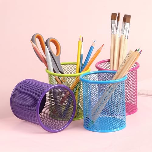 Tamaki Pen Holder Cup for Desk, Wire Mesh Pencil Cup Holder, Green