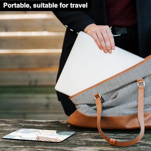 Audimi Small Mouse Pad 6 x 8 Inch, Mini Mouse Pad Thick for Laptop Wireless Mouse Home Office Travel, Portable, Washable (Modern Abstract Leaves)