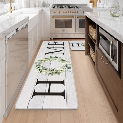 KIMODE Anti Fatigue Kitchen Mats for Floor Cushioned Kitchen Rugs Sets of 2