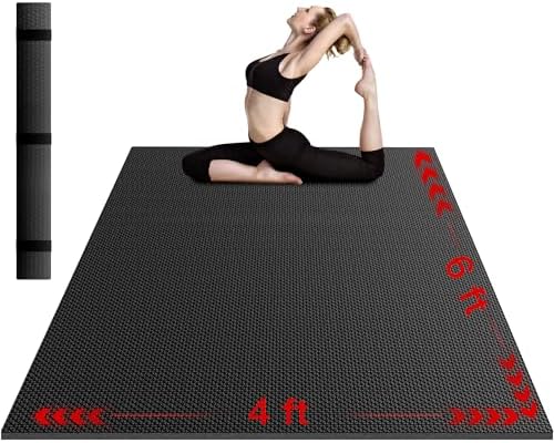 VTORY Extra Thick Large Exercise Mat, 8mm PVC Large Workout Mat 7x5/6x4