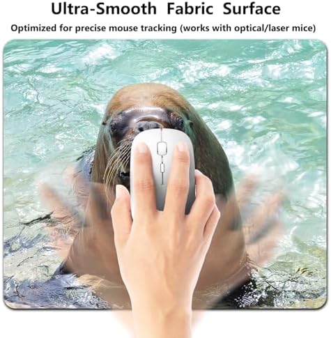 9.5x7.9 Inch Office/Gaming Mouse Pad, Funny Sea Lion Cute Anti-Slip Mat for Desk