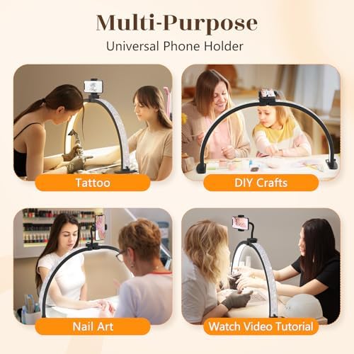 Yokilly Half Moon Light for Nail Desk: 29" Foldable Nail Light for Desk