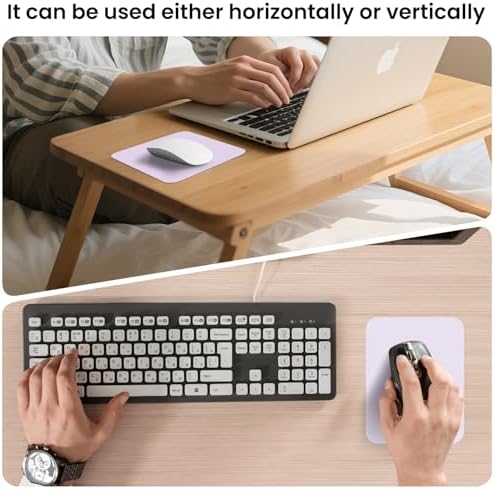 Small Mouse Pad 6 x 8 Inch, Horizontal and Vertical Flexible use. Great for Traveling, Wireless laptops, Keyboard Trays, Offices, etc. (Purple)