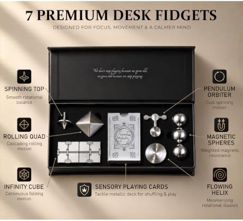 The Executive Fidget Set™ – Luxury Metal Desk Toys for Adults with ADHD & Anxiety | Premium Stress Relief & Executive Office Gift