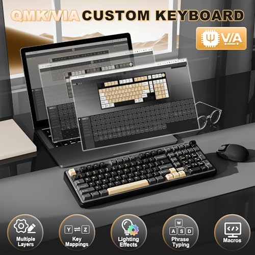 YUNZII B98 PRO 96% Wireless Mechanical Keyboard (Black, Milk Switch)