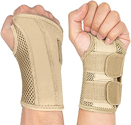 NuCamper Wrist Brace for Carpal Tunnel Night Wrist Support Left Hand Beige