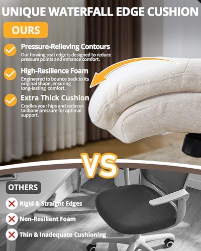 Karl home Ergonomic Office Chair Inflatable Lumbar High Back, Khaki