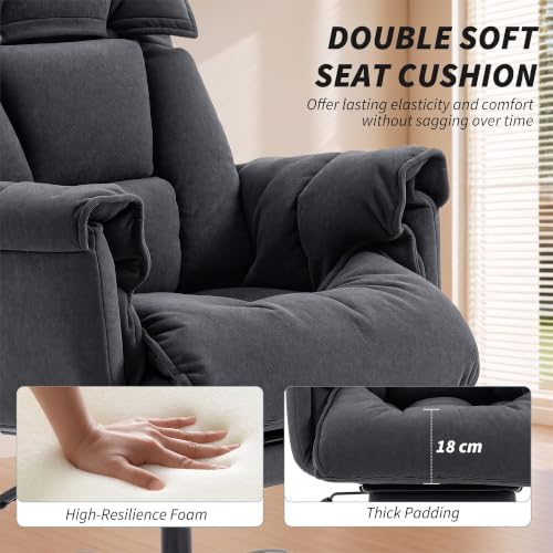 HOMCOM Executive Office Chair Comfy with Foot Rest Reclining Dark Gray