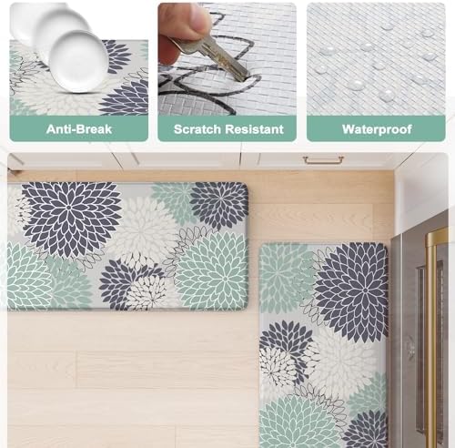 KIMODE Anti Fatigue Kitchen Mats for Floor Cushioned Kitchen Rugs Sets of 2