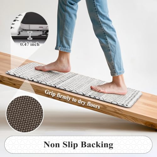 KIMODE Kitchen Mats for Floor Cushioned Anti Fatigue, Boho Kitchen Rugs