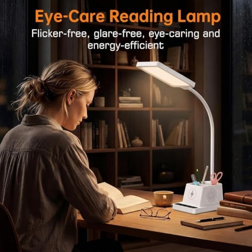 cozoo LED Desk Lamps for Home Office with Storage,15W Fast Wireless Charger