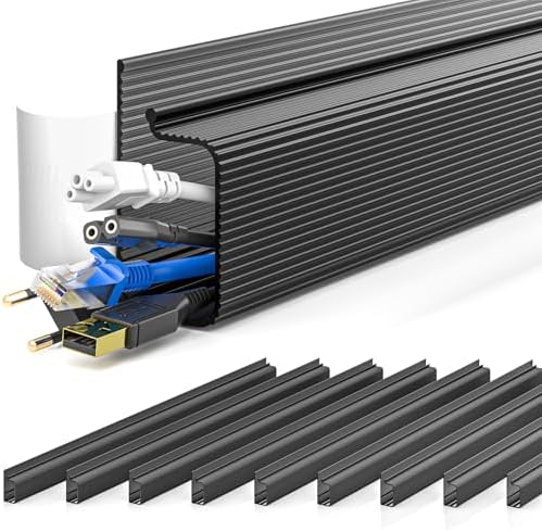 YECAYE 157in Cable Management Cord Organizer, Cable Raceway, Black