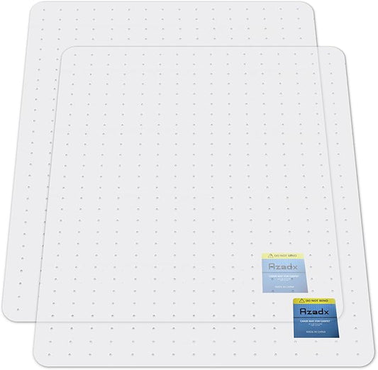 Azadx Heavy Duty Office Chair Mat for Carpet 45" x 53" Hard Material Chair Mat for Carpeted Floor Non-Slip Carpet Protector for Office Easy Glide Desk Floor Mat for Office Chair on Carpets 2 Pack