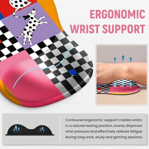 Ergonomic Mouse Pad with Wrist Rest, Gel Wrist Support, Patch