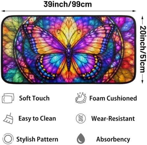 Butterfly Kitchen Mats Cushioned Anti Fatigue Kitchen Rugs Non-Slip B-4