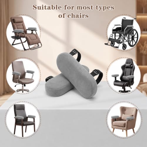 2 Pack Non-Slip Armrest Pads Ergonomic Thick Memory Foam Arm Pads