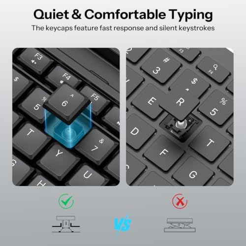 OMOTON Wireless Keyboard and Mouse Combo,2.4GHz USB Receiver & Phone Holder