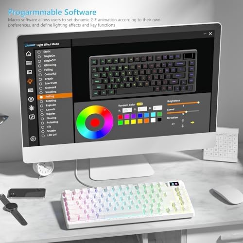 Womier SK80 75% Percent Keyboard Gaming with Color Multimedia Display