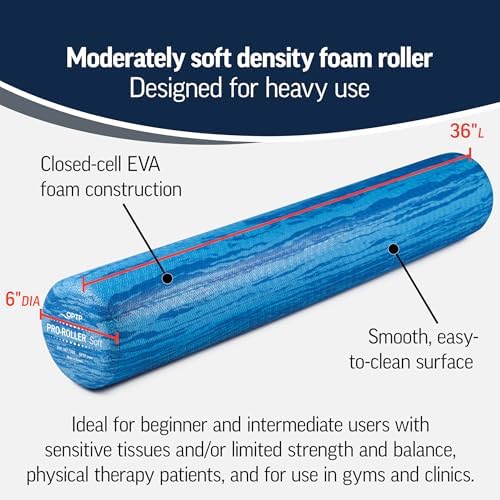 OPTP PRO-Roller Soft Density Foam Roller – Round, Blue, 36" x 6"