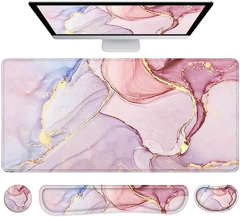 Large Mouse Pad with Wrist Rest, 4-in-1 Wrist Rest for Keyboard and Mouse