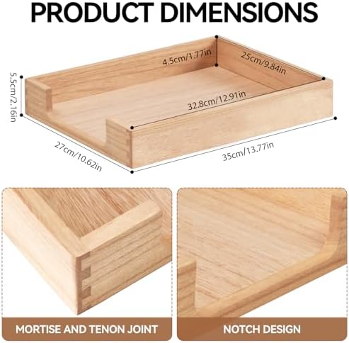KIRIGEN Wooden Letter Tray, Single-Tier Paper Organizer for Desk Natural TP