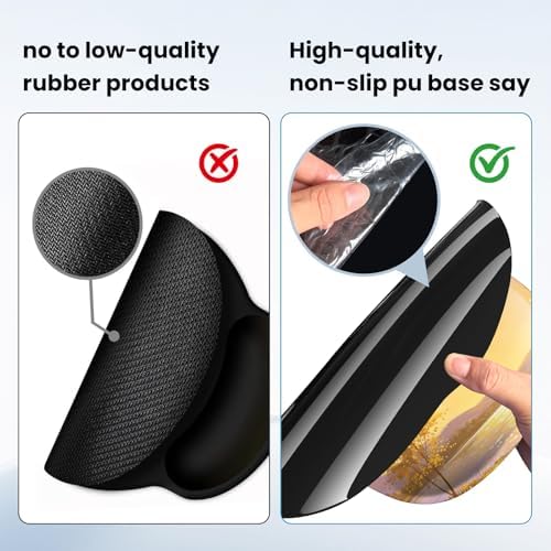 Mouse pad with Wrist Rest,Relieving Pain Memory Foam Computer pad, Ergonomic Desktop Mouse, Silicone Material Mouse pad, with Non-Slip PU Base (Moon)