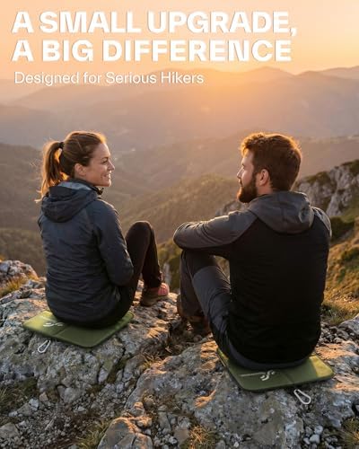 Sportneer Sitting Pad, Lightweight Waterproof Folding Seat Pad for Backpacking, 15.75'' x 15.75'' Portable Camping Seat Mat for Hiking, Picnics & Outdoor Use