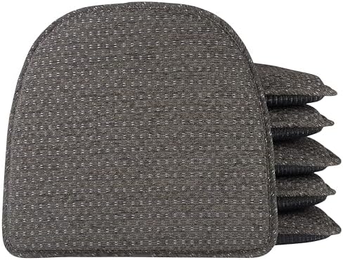 Klear Vu Raindrop The Gripper Non Slip Chair Cushions, Soft & Comfortable Seat Pad, Sitting Pillow for Kitchen, Dining or Office, 6 Count (Pack of 1), 04 Gray