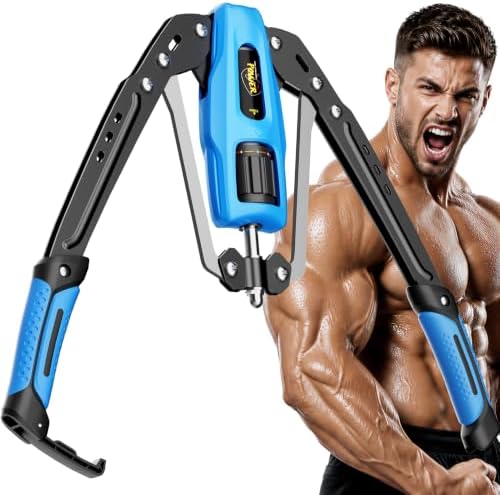 Hydraulic Twister Arm Trainer, 10-Level Adjustable 22-440lbs Resistance, Chest Expander with Cylinder Protective Cover & PU Handle, Home Gym Equipment for Arm Chest Shoulder Strength Training