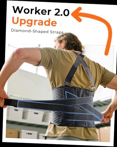 Ultra Breathable Work Back Brace for Men, Upgraded Medical-Grade Support