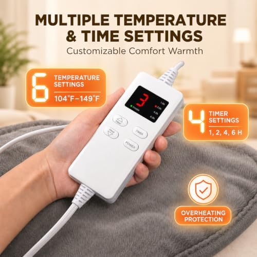 Heating Pad for Neck and Shoulders and Back, Weighted Electric Heat Pads