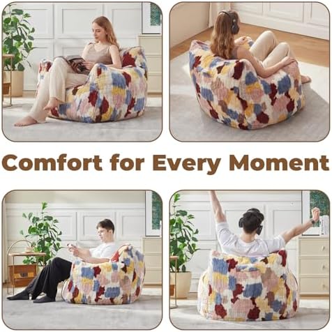 Achicsofar Bean Bag Chair for Adults Teens, Comfy Faux Fur Beanbag Armchair