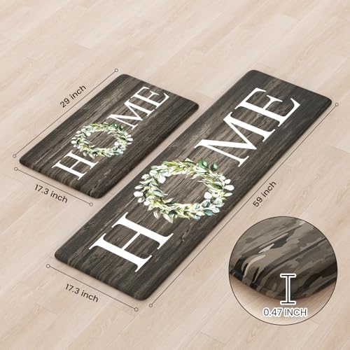 KIMODE Anti Fatigue Kitchen Mats 2PCS Kitchen Mat for Floor Cushioned