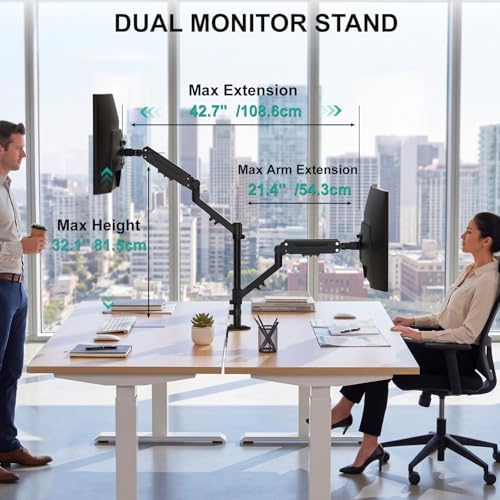 WALI Vertical Dual Monitor Mount for 13-40 inch Screens, up to 26.4 lbs