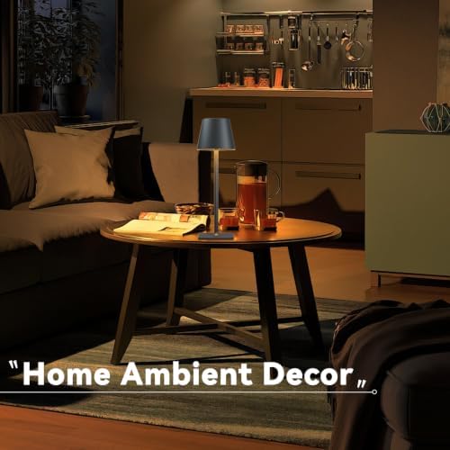 Yogaret Black Cordless Table Lamps, 6000mAh Rechargeable Battery, 2 Pack
