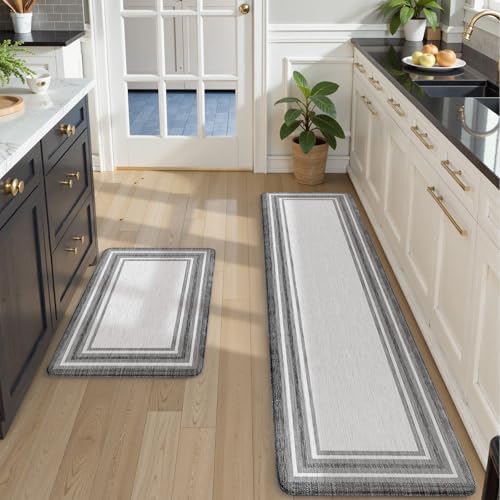 KIMODE Anti Fatigue Kitchen Mats for Floor 2 Piece, Cushioned Kitchen Rugs