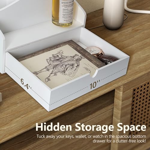 Rebee Vision Mail Organizer for Desk with 4-Slot Letter Home Decor, White