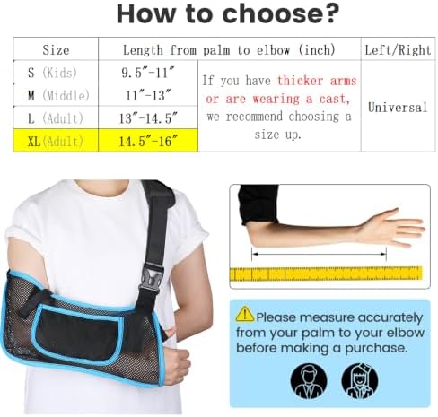 mosago Arm Sling, Lightweight Breathable Mesh Shoulder Immobilizer, X-Large