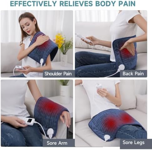 Long Heating Pad for Legs and Back Pain Relief, 33"x17" Electric Heat Wrap with Moist/Dry Option, 6 Heat Settings, Auto Shut-Off, Muscle Recovery Gift for Athletes