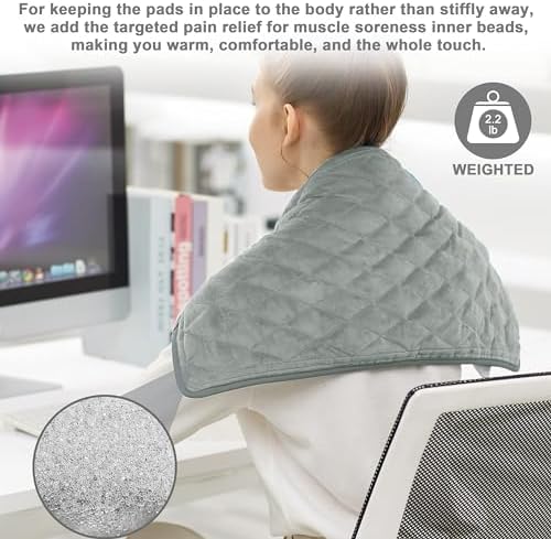 Heating Pad,Heated Blanket,Heating Pad for Back Neck,LightGray,24x12 in
