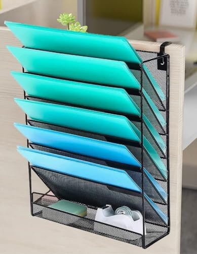 Delifox 7 Compartment Wall Mounted Hanging File Organizer for Office