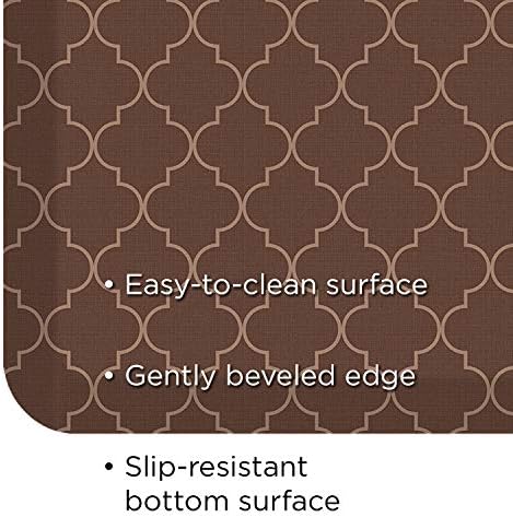NewLife by GelPro Anti-Fatigue Designer Comfort Kitchen Floor Mat, 20x72" , Trellis Walnut Stain Resistant Surface with 3/4” Thick Ergo-foam Core for Health and Wellness